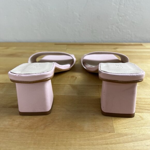 SVEGAN Alohas Pink Mules Block Heel Sandals Size EU 40 US 9 Slip-On Square Toe - Picture 6 of 13